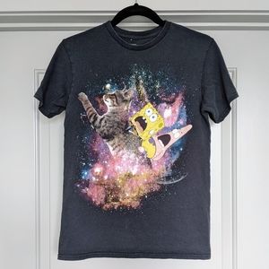 Black galaxy SpongeBob t-shirt
